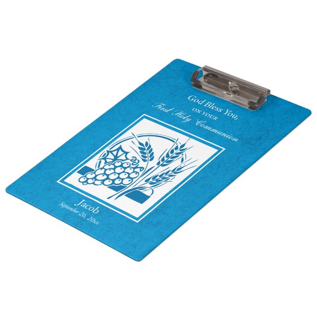Carpeta De Pinza Primera comunión, trigo, uvas azul (Angular)