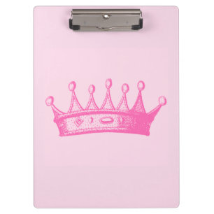 Carpeta De Pinza Princesa magenta Crown en fondo rosado