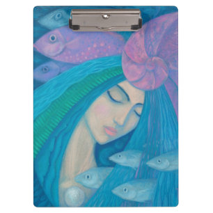 Carpeta De Pinza Princesa Sirena, fantasía submarina, azul rosado