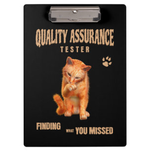 Carpeta De Pinza Probador de QA Gato Humor