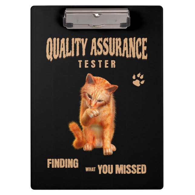 Carpeta De Pinza Probador de QA Gato Humor (Anverso)