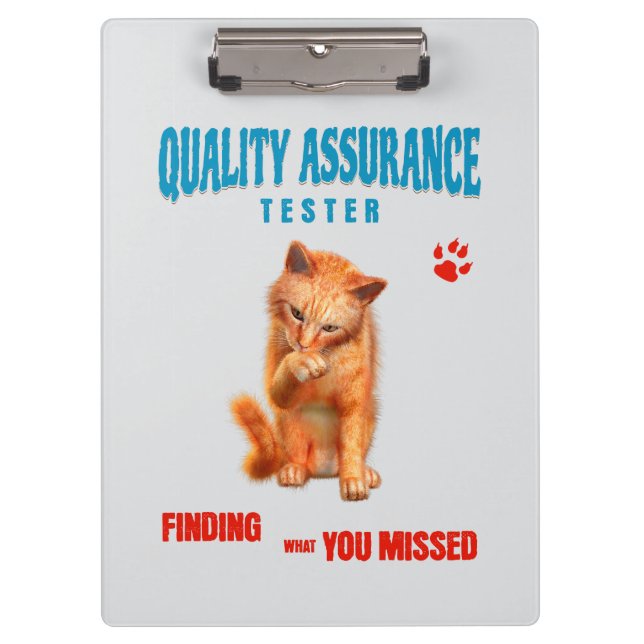 Carpeta De Pinza Probador de QA Gato Humor (Anverso)