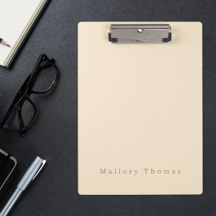 Carpeta De Pinza Profesional Corporativo Simple Chic Oro y Marfil