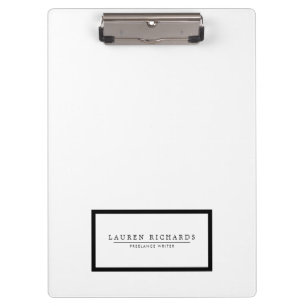 Carpeta De Pinza Profesional de lujo negro y blanco personalizado