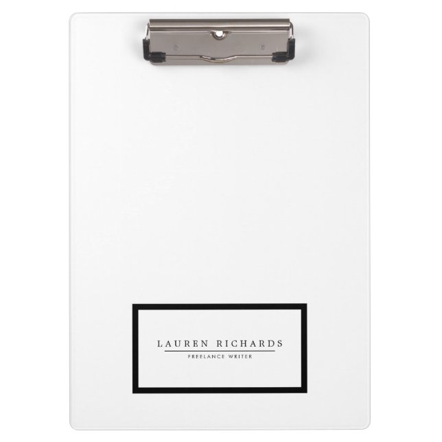 Carpeta De Pinza Profesional de lujo negro y blanco personalizado (Anverso)