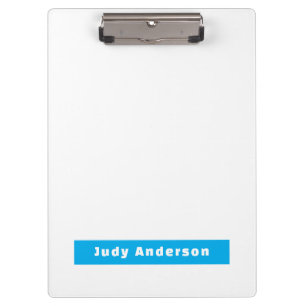 Carpeta De Pinza Profesional Sencillo Moderno Elegante Nombre Azul 