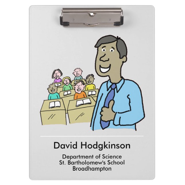 Carpeta De Pinza Profesor con tema de aula (Anverso)