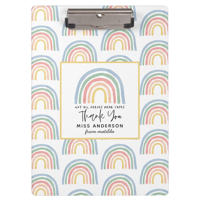 Carpeta De Pinza Profesor de arco iris acuático moderno gracias lin (Anverso)