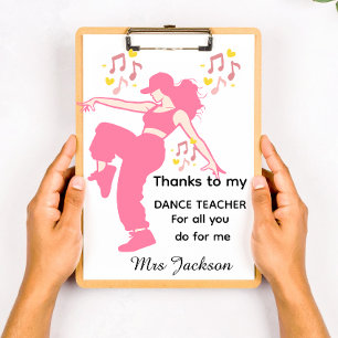 Carpeta De Pinza Profesor de baile personalizado, agradecimiento al