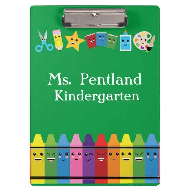 Carpeta De Pinza Profesor de escuela Kawaii personalizado (Anverso)