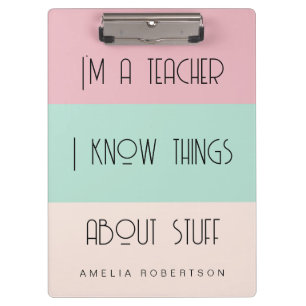 Carpeta De Pinza Profesor divertido colorblock personalizado