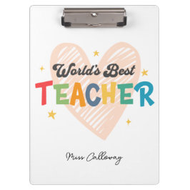 Carpeta De Pinza Profesor Mejor del Mundo Personalizado