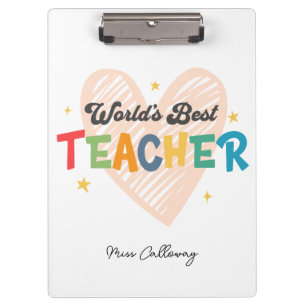 Carpeta De Pinza Profesor Mejor del Mundo Personalizado