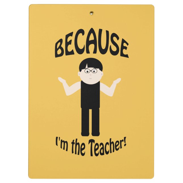 Carpeta De Pinza Profesor Porque Guy 2 Funny Clipboard (Reverso)