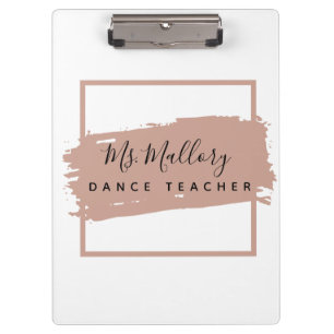 Carpeta De Pinza Profesora de danza negra y Rosa Gold personalizada