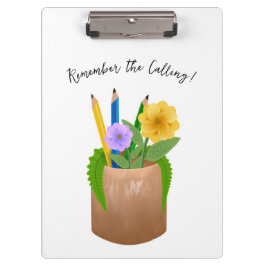 Carpeta De Pinza Profesora sustituta de escuela Pencils Flores