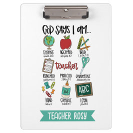 Carpeta De Pinza Profesores cristianos Clipboards Dios dice que soy