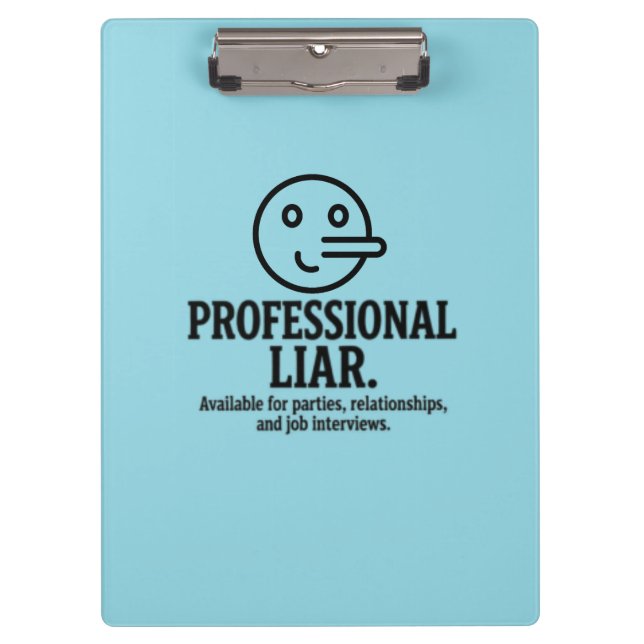 Carpeta De Pinza Professional Liar For Parties, Relationships & Job (Anverso)