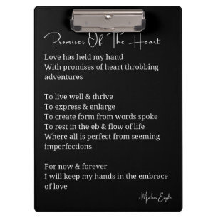 Carpeta De Pinza Promesas del poema de amor al corazón arte en la p