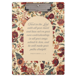Carpeta De Pinza Proverbios 3:5–6 Confía en el Señor Estilo Floral