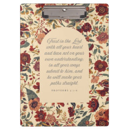 Carpeta De Pinza Proverbs 3:5–6 Trust in the Lord Vintage Floral