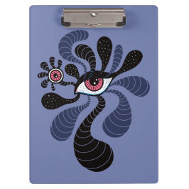 Carpeta De Pinza Psicodelia Arte Hipnótico Creepy Doble Ojo Rosa