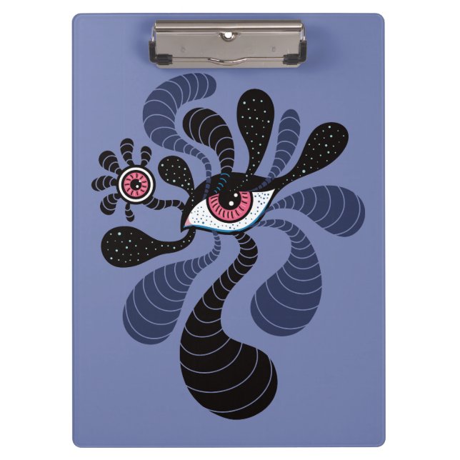 Carpeta De Pinza Psicodelia Arte Hipnótico Creepy Doble Ojo Rosa (Anverso)