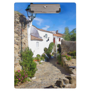 Carpeta De Pinza Pueblo mediterráneo de acuarela