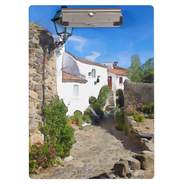 Carpeta De Pinza Pueblo mediterráneo de acuarela (Anverso)