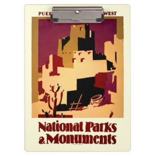 Carpeta De Pinza Pueblos Antiguos del Suroeste Arte de Cartel WPA