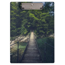 Carpeta De Pinza Puente colgante simple río Idrijca, Eslovenia