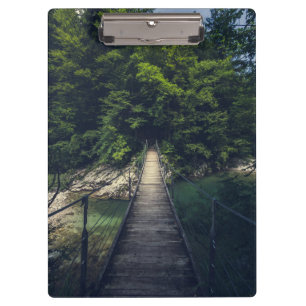 Carpeta De Pinza Puente colgante simple río Idrijca, Eslovenia