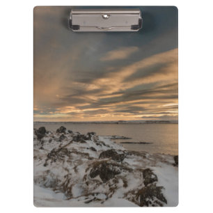 Carpeta De Pinza Puesta de sol sobre el lago Myvatn, Islandia