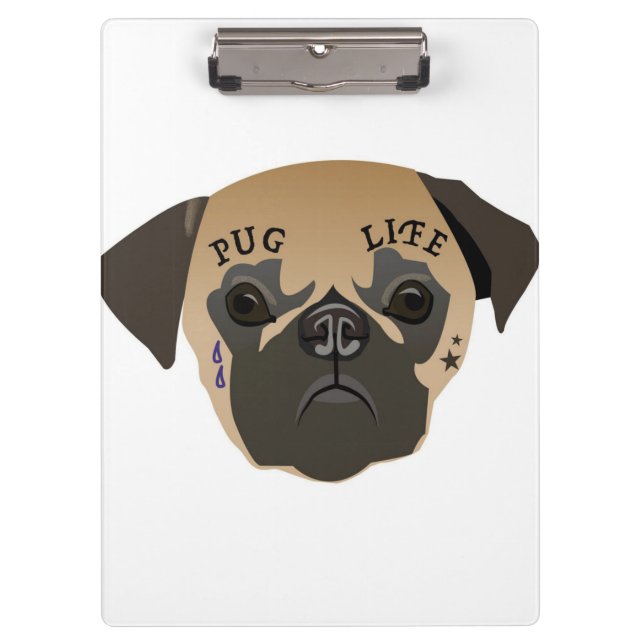 Carpeta De Pinza Pug Lovers | Vida útil de cute pug (Anverso)