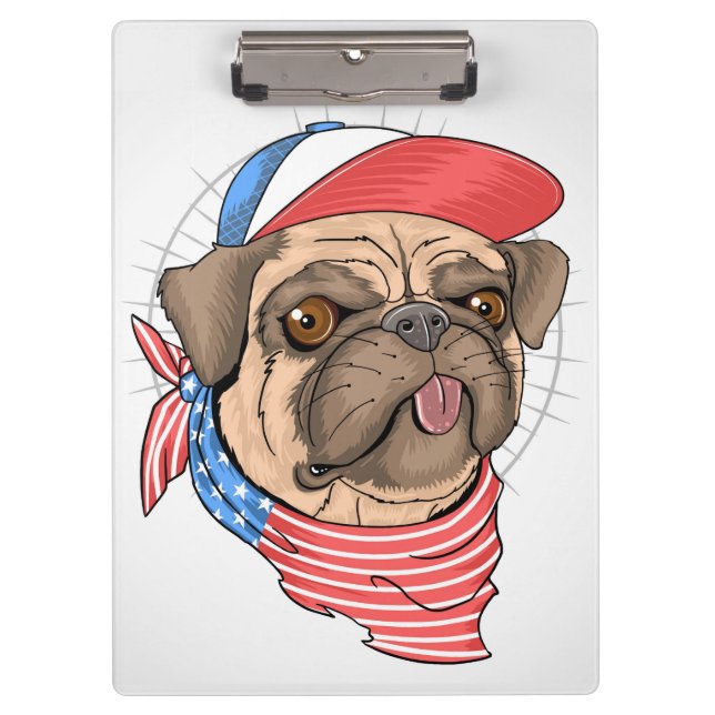 Carpeta De Pinza Pug Patriótico (Anverso)