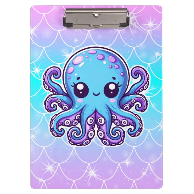 Carpeta De Pinza Pulpo azul lindo (Anverso)