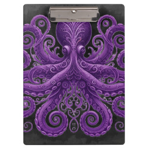 Carpeta De Pinza Pulpo Morado Victoriano Steampunk Kraken 