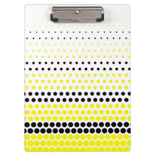 Carpeta De Pinza Punto de polka amarillo y negro de cadmio