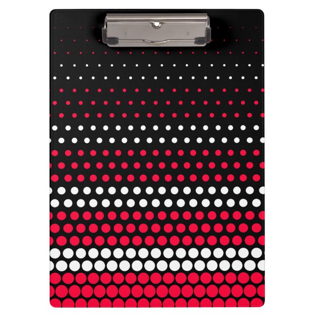 Carpeta De Pinza Punto de polka blanco y rojo carmín (Anverso)