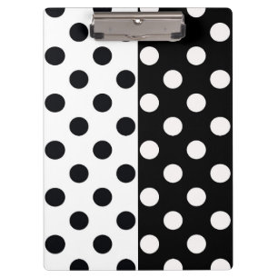 Carpeta De Pinza Punto de Polka Inverso de la mitad de color blanco
