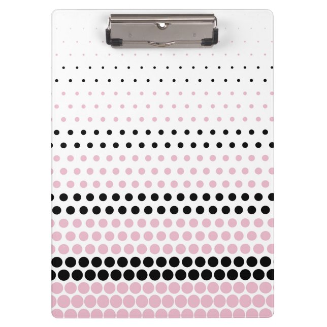 Carpeta De Pinza Punto de polka negro y rosa de Cameo (Anverso)