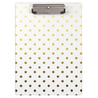 Carpeta De Pinza Punto de Polka Oro Blanco