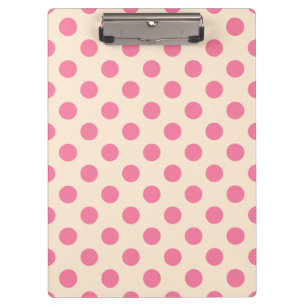 Carpeta De Pinza Punto de polka rosa sobre crema