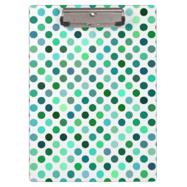Carpeta De Pinza Punto de polka verde y azul