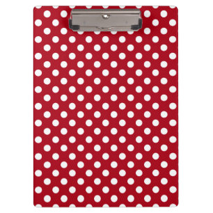 Carpeta De Pinza Puntos blancos personalizables sobre fondo rojo