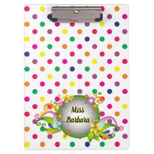 Carpeta De Pinza Puntos Coloridos Personalizables