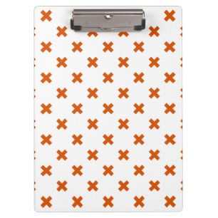 Carpeta De Pinza puntos cruzados naranjas sobre blanco