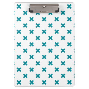 Carpeta De Pinza puntos cruzados verde azulados sobre blanco