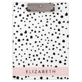 Carpeta De Pinza Puntos dálmatas, puntos, negro y blanco, tu nombre