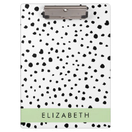 Carpeta De Pinza Puntos dálmatas, puntos, negro y blanco, tu nombre